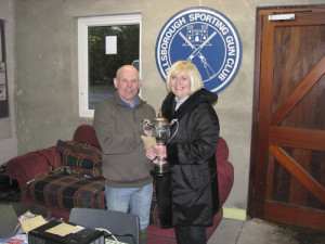 Silentnight Cup winner Hugh Burns, with Claire Wilson