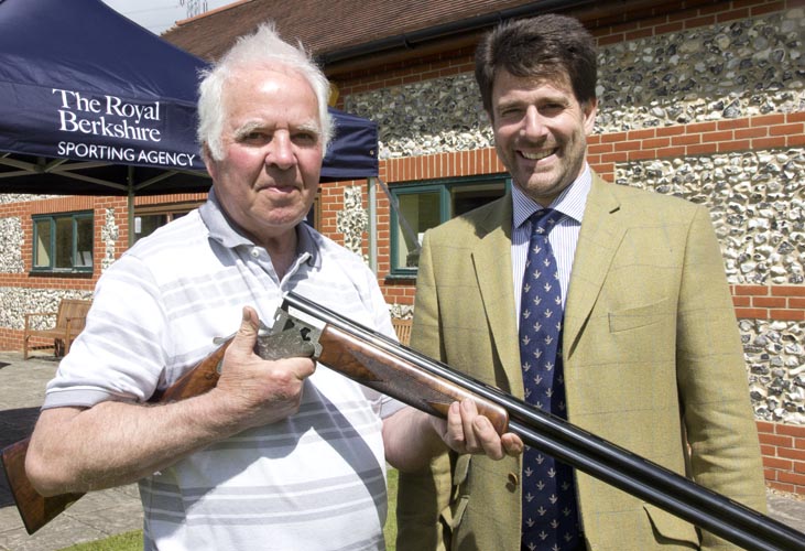 High Gun Alan Payne with David Stapley of Browning with his new Heritage shotgun