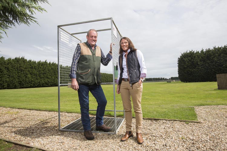 Pictures taken at Orson Shooting Ground in Nottinghamshire. Picture taken 17-6-2015 Pictured is Shooting ground owner Charlie Denoon with Kirsty Keeton who is Director at Richard Watkinson estate agents. Photo by Fabio De Paola